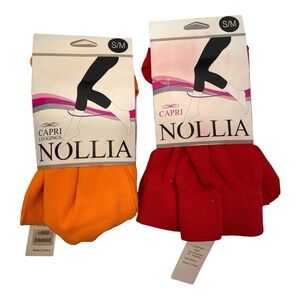 Nollia Women's S/M Orange Red Capri‎ Leggings Lightweight Cozy Flexible Material